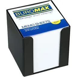Бокс для паперу Buromax з білим папером 9х9х9 см чорний (BM.2290-01)