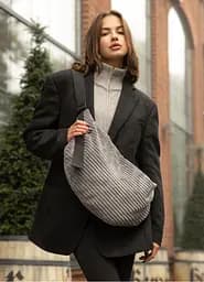 Женская сумка Sambag HOBO Bag-glove тканевая графитовая 50×28×5 см (53400809)