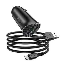 Адаптер автомобільний HOCO Micro USB cable Farsighted dual port QC3.0 car charger set Z39 |2USB, QC3.0, 3A/18W| - мініатюра 2