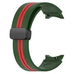 Браслет Samsung Galaxy Watch 6 Classic 43mm 6 Classic 47mm - зелено-червоний ширина кріплення 20мм силікон Watchbands Cls-line-black (W36-043242342) - мініатюра 4