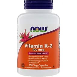 Вітамін К2 Now Foods Vitamin K2 100 мкг 250 капсул