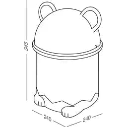 Відро для сміття MBM My Home з кришкою 7 л біле (BIN-07 7L WHITE) - мініатюра 3