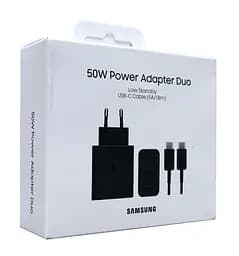 Зарядний пристрій PD Samsung 50 W 2 USB-C+(кабель Type-C -1,8 м) ORIGINAL Чорний - мініатюра 2