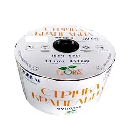 Лента капельная Flora с плоским эмиттером Ø16 мм 30 см 6 мил 1.38л 1000 м (5076314)
