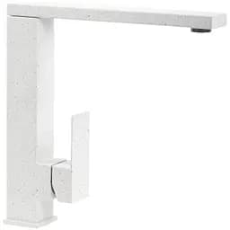 Смеситель кухонный Platinum 30 FHP (8569S) поворотный однорычажный из нержавеющей стали белый в точку