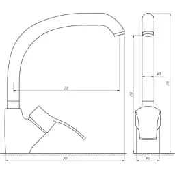 Змішувач для кухні Globus Lux Queensland GLQU-0203S-BIG-7-WHITE (19218) - мініатюра 2