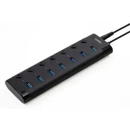 Концентратор Vinga USB3.0 to 7*USB3.0 1m cable with Switch and Power Adapter (VHA3A7B)