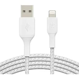 Кабель Belkin USB-A > Lightning подзарядка/синхронизация 1м, 12Вт, плетеный, белый teh0013709