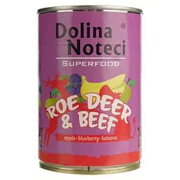 Вологий корм для собак Dolina Noteci Superfood з м'ясом козулі та яловичини 400 г - мініатюра 3