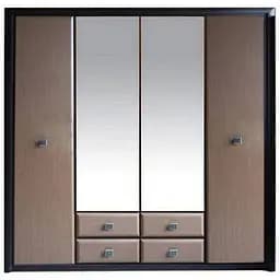 Шкаф в спальню с зеркалом Gerbor Коэн МДФ SZF4D2S Венге магия/Штрокс темный (GRB-1423)