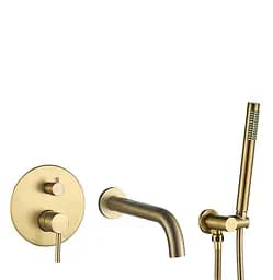 Смеситель для ванны VBI Milano brushed gold скрытого монтажа VBI-050107BG Золотой