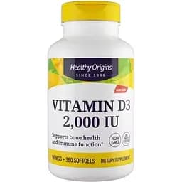 Витамин Д3 Healthy Origins Vitamin D3 in MCT Oil 2000 МЕ 360 гелевых капсул