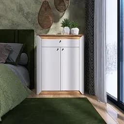 Тумба закрита Еверест Нордік-800 80х38х100 см Білий/Дуб крафт золотий (EVR-5529)