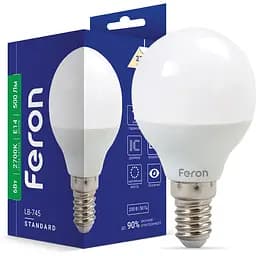 Светодиодная лампа Feron LB-745 P45 230V 6W E14 2700K (25671)