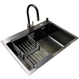 Комплект мийка + змішувач Romzha Arta U-650S Max BL (C) - мініатюра 3