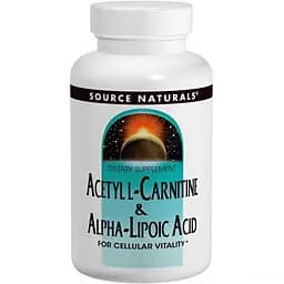 Ацетил-L-карнитин и альфа-липоевая кислота Source Naturals 650 мг 60 таблеток