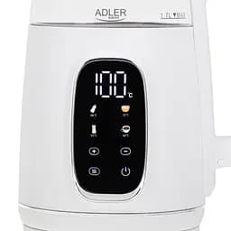 Електричний скляний чайник Adler AD 1305, 1.7 л, регулювання температури, Бело-серебристый - мініатюра 3