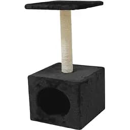 Дряпка для котів Croci Hamburg black стовпчик на підставці-будиночок 30х30х60 см