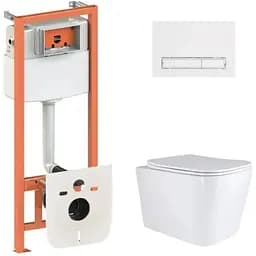 Набір Q-tap Nest 4 в 1 підвісний унітаз Tern Ultra Quiet 525x345x360 + комплект інсталяції QT17332303AW47511