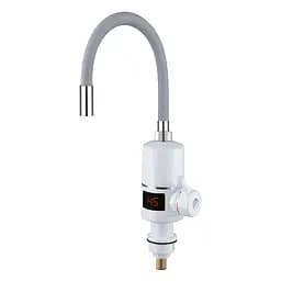 Проточный водонагреватель для кухни гибкий излив датчик температуры 3,0 кВт белый Wezer SDR-G05T