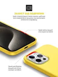 Силиконовый чехол с MagSafe для Apple iPhone 15 Pro Max, ICON2 MagCase, желтый, противоударный, панель с мягкой подкладкой, защита всего корпуса, поддержка беспроводной зарядки, совместим с защитными стеклами и пленками, ArmorStandart (ARM77015) - мініатюра 5