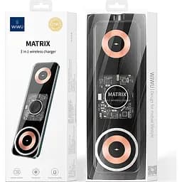 Бездротовий зарядний пристрій WiWU Wi-W010 Matrix Wireless Charger 3in1 15W with MagSafe Black [99972] - мініатюра 4