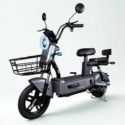Городской электровелосипед EVOBIKE Nova S 500W с пассажирским сиденьем, поворотниками, корзиной и дисплеем, 48V 12Ah (экономный, до 40 км/ч), графитово-серого цвета