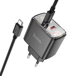 Адаптер мережевий Hoco Smart charger Type-C to Type-C Cable set CS43A |2Type-C, 45W/3A, PD/QC|
