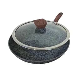 Универсальная сковорода Rainberg RB-751 с антипригарным мраморным покрытием 26 см с крышкой