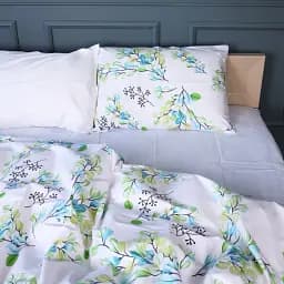 Простирадло MirSon Бязь 17-0707 Spring Branches 110х160 см біле (2200010618402) - мініатюра 4