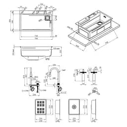 Кухонна мийка Kroner KRP Schwarze - SET7545HM PVD (3.0/0.8 мм) CV033382, Чорний - мініатюра 2