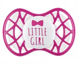 Силіконова ортодонтична пустушка Nuvita Air55 Cool Little Girl, 6-12 міс., малиновий (NV7084SI)