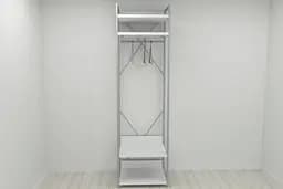 Шафа Гардероб Уні секція 2 серії Конект Ferrum-decor 220x60x50см Сірий метал ДСП Білий 32 мм (FRD-104539)