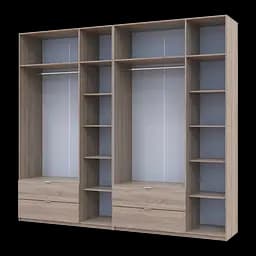 Розпашна Шафа для одягу Doros Лукас Дуб сонома 3+3 ДСП 270х50х240 (42005115) - мініатюра 3