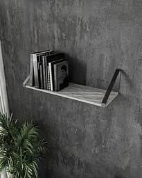Полиця для книг і декору Moreli XT-28 Bl у стилі лофт 800x210x290 мм Чорний/Бетон (mo-xt28-black-beton)