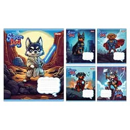 Набор тетрадей 1 Вересня Super Dog А5, 12 листов 25 шт. (768253)