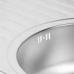 Кухонна мийка 770x500x160 мм + сифон Wezer 7750(08) Satin, Satin - мініатюра 5