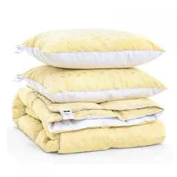 Набір MirSon пуховий №9518 Bio-Beige зима ковдра 200х220 см + 2 подушки бежевий (2200010805277) - мініатюра 3