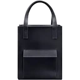 Шкіряна жіноча сумка шоппер Бетсі з кишенею синя Crazy Horse