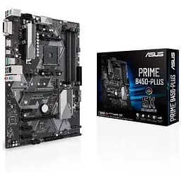 Материнська плата Asus Prime AM4 (B450) B450-PLUS, B450, 4xDDR4, CrossFire, Int.Video(CPU), 6xSATA3, 1xM.2, 1xPCI-E 16x 3.0, 1xPCI-E 16x 2. ALC887-VD2, RTL8111H, 6xUSB3.1/8xUSB2.0, DVI-D/HDMI, ATX - мініатюра 2