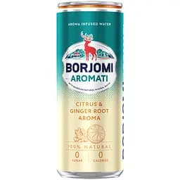 Напиток безалкогольный Borjomi Aromati газированный с ароматом Цитрусовых и Корня имбиря 0.33 л х 12 шт. (ж/б)