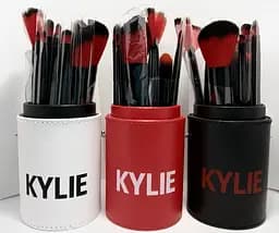 Набор кистей для макияжа Kylie в тубусе с 12 инструментов, черный R15