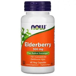 Бузина Now Foods Elderberry 500 мг 60 капсул