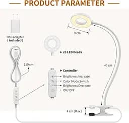 Світильник для читання iZELL, USB-лампа для читання книги в ліжку вночі, світлодіодна маленька настільна лампа із силіконовим - мініатюра 6