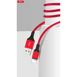 Кабель XO NB143 Плетеный кабель для передачи данных Lightning 1 м Красный