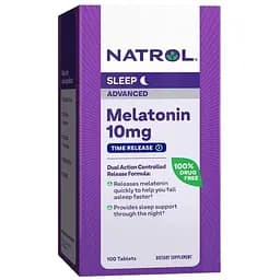 Натуральна добавка Natrol Melatonin 10 mg Advanced Sleep, 100 таблеток