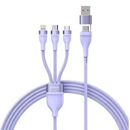 Кабель Baseus Flash Series Ⅱ Two-for-three Charging Cable U+C to M+L+C 100W 1.2m Purple
