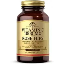 Витамины и минералы Solgar Vitamin C 1000 mg with Rose Hips, 100 капсул