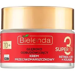 Крем против морщин Bielenda Super Trio Retinol + Vit C + Kolagen 70+ глубоко восстанавливающий 50 мл