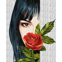 Картина за номерами "Барвиста поезія: Червона троянда" ©art_selena_ua Ідейка KHO8610, 40х50 см